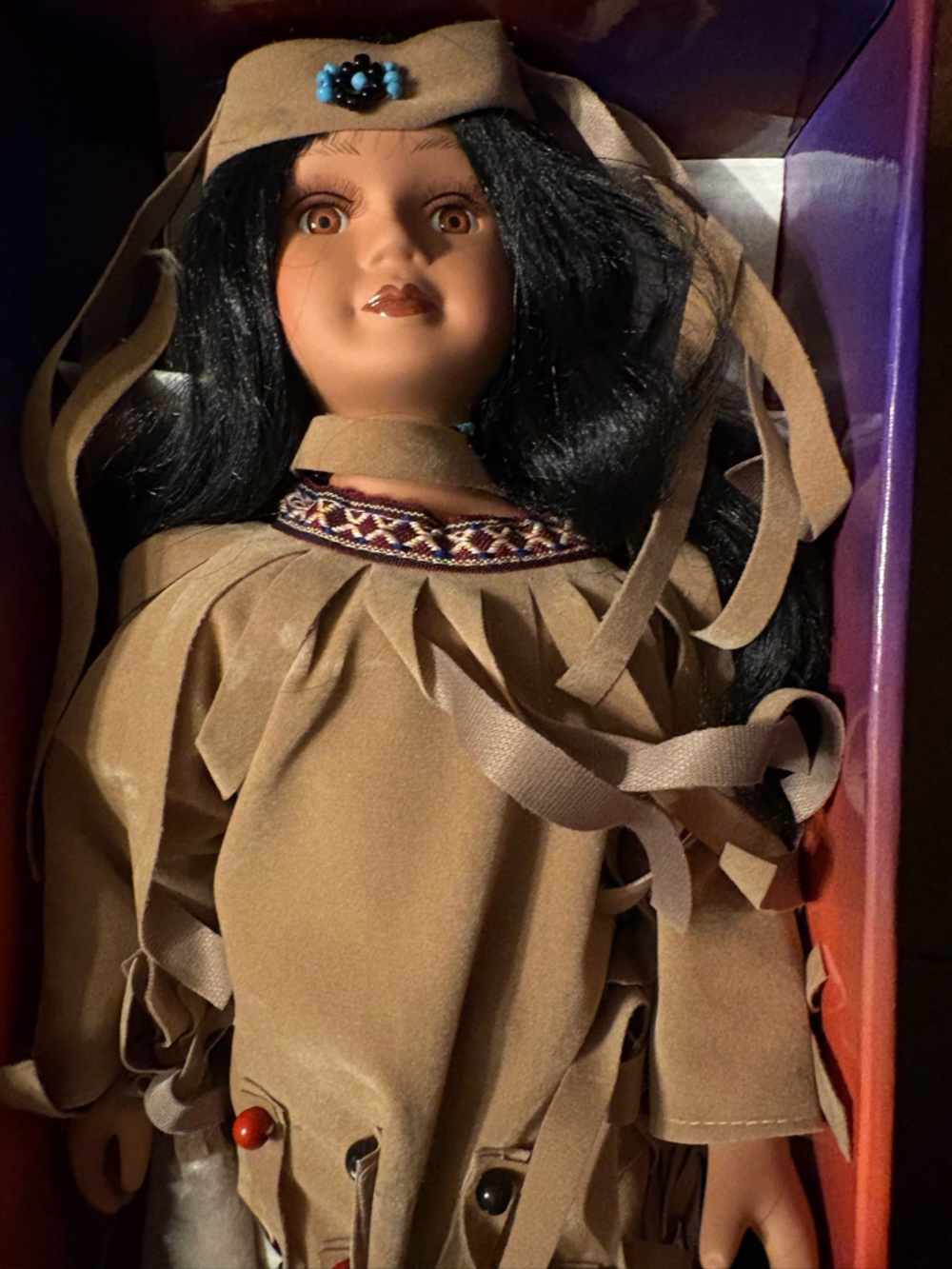 Vintage 90s Ashley Belle Native American Collectible Porcelain Doll